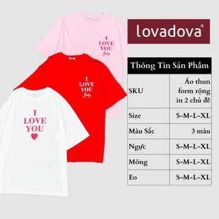Áo thun form rộng in 2 chủ đề - I love you / Inspire - Lovadova 23B01C001