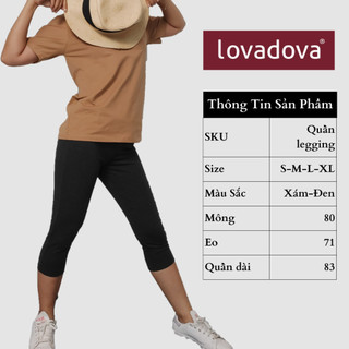 Quần legging 2 màu Xám / Đen Lovadova 23T03C001