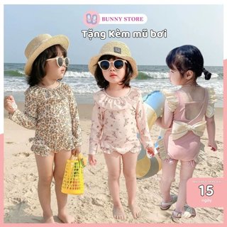 Đồ bơi liền thân cho bé gái bikini một mảnh dễ thương Bunny Store, áo tắm đi biển cho trẻ em KDB04