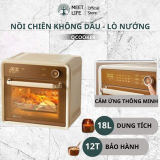 Lò nướng điện nồi chiên không dầu hơi nước Bear DKX-F18G5 18L điều khiển cảm ứng tích hợp 15 chương trình nầu ăn có sẵn