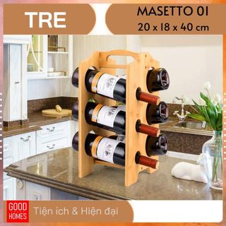 Kệ để rượu vang gỗ tre tự nhiên