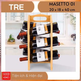 Kệ để rượu vang gỗ tre tự nhiên