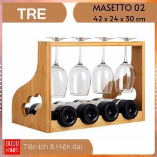 Kệ để rượu vang gỗ tre tự nhiên