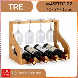 Kệ để rượu vang gỗ tre tự nhiên