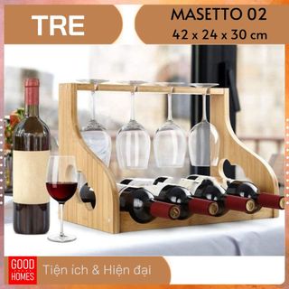 Kệ để rượu vang gỗ tre tự nhiên