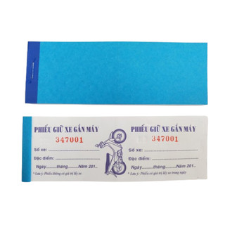 Phiếu giữ xe không số (100 tờ)