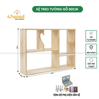 KỆ SÁCH GỖ TREO TƯỜNG 80CM - KỆ TREO TƯỜNG 80CM