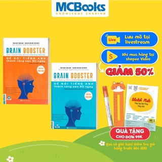Sách - Combo 2 Cuốn Brain Booster Nghe Phản Xạ Tiếng Anh Nhờ Công Nghệ Sóng Não Để Nói Tiếng Anh Thành Công Sau 30 Ngày