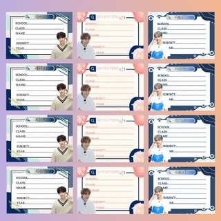 Set nhãn vở seventeen - set 12 nhãn vở