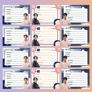 SET NHÃN VỞ SVT - Set 12 nhãn vở