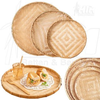 Đĩa Tre l Mẹt tre (cạp mây) hun khói, nhúng keo - Khay đựng trang trí món ăn, treo trang trí tường.