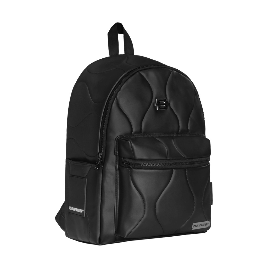 Balo da đi học nam nữ màu đen chần bông Air Backpack local brand Davies I D-P52
