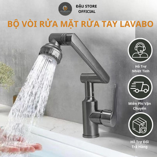 Vòi nước lavabo nóng lạnh, bộ vòi rửa mặt, vòi rửa tay lavabo đầu xoay 720 độ thông minh vòi nước nóng lạnh 2 chế độ xả