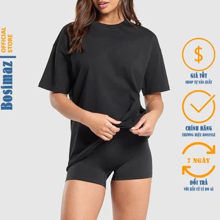 Áo thun nữ tay lỡ Bosimaz TS111 cổ tròn phom rộng, thun poly 4 chiều, vải đẹp dày, thoáng mát không xù lông.
