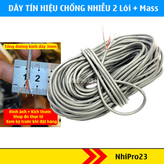 Dây tín hiệu chống nhiễu 28AWG UL2547 có 2 lõi chính và 1 lõi mát