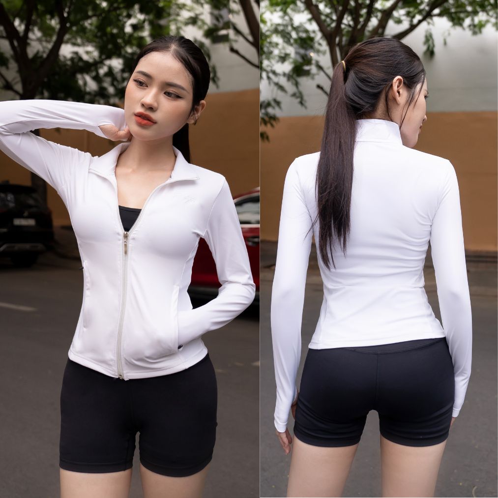 Áo Khoác Thể Thao Nữ Reeta Tay Dài Ôm Body,Có Túi,Vải Co Dãn,Thoáng Mát,Thể Thao Ngoài Trời, Tenis,Golf,Gym,Yoga - A2348 | BigBuy360 - bigbuy360.vn