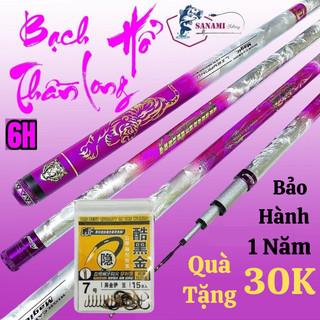[Bảo hành 1 năm 1 lóng]Cần Câu Tay Thần Long Bạch Hổ 6H 19i , 28i Bản Vàng, Bản Hồng - Tải Cá Khỏe CT40 - Sanami Fishing