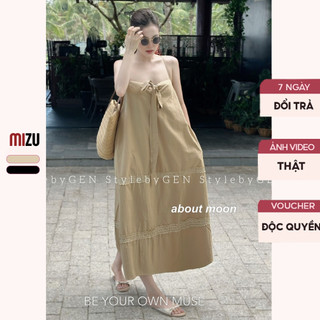 Váy babydoll sát nách dáng suông đi biển nhiều màu ren - đầm maxi đính nơ dáng suông bigsize bb155