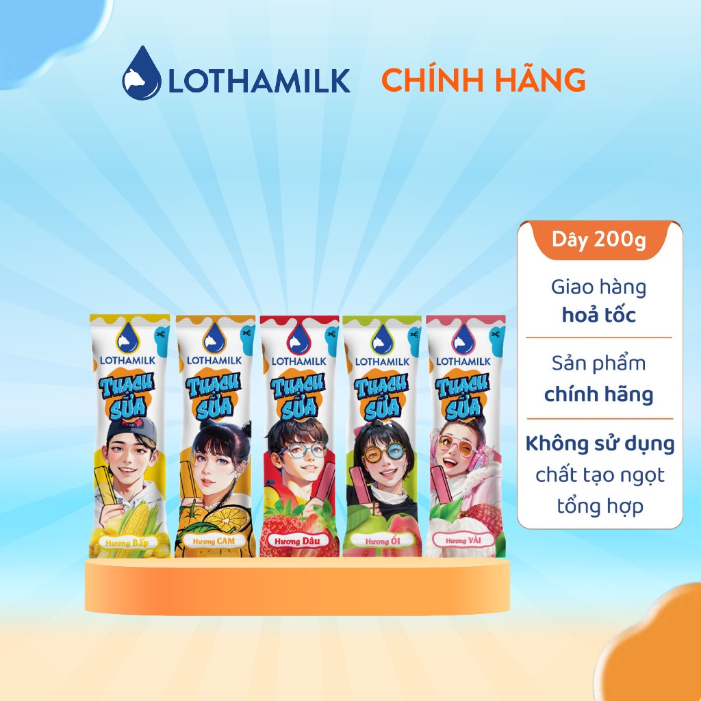Thạch sữa Lothamilk dây mix vị 10x20g