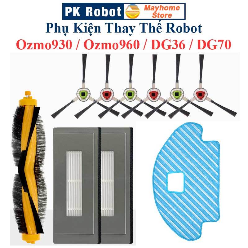 Phụ Kiện Thay Thế Robot Ozmo930, Ozmo960, DG36, DG70, Chổi lăn chính, đôi chổi cạnh, bộ lọc hepa, giẻ lau nhà /