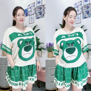 ĐV01 -  BIGSIZE ĐỒ BỘ ĐÙI CỔ VIỀN LỤA XƯỚC (40- 90 ký) Nữ