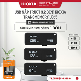 Usb 3.2 gen1 kioxia u365 nắp trượt 64gb | 128gb | 256gb nhỏ gọn, tiện lợi - đọc 150mb/s - chính hãng