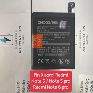 Pin xiaomi redmi note 5 / note 5 pro / redmi note 6 pro / bn45 / dung lượng 4000mah hãng zhicool / bảo hành 6 tháng