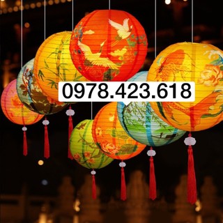 Đèn lồng Giấy nghệ thuật- đèn lồng vẽ cây trúc, hoa đào trang trí trung thu,Đền Chùa,nhà hàng,lớp học,quán cà phê