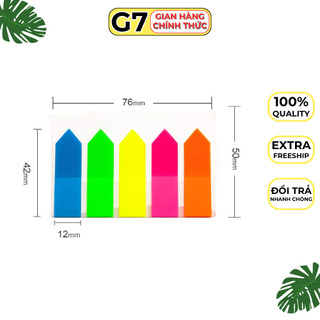 Giấy note nhựa mũi tên 5 màu, giấy phân trang mũi tên nhựa