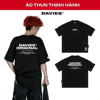Áo thun nam tay lỡ form rộng DAVIES màu đen Tee Trame Original I D33-T14