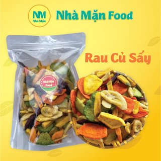   Nhà Mặn Food  Rau Củ Sấy Giòn Thập Cẩm Snack Túi 500g Ăn Vặt Thức Ăn 