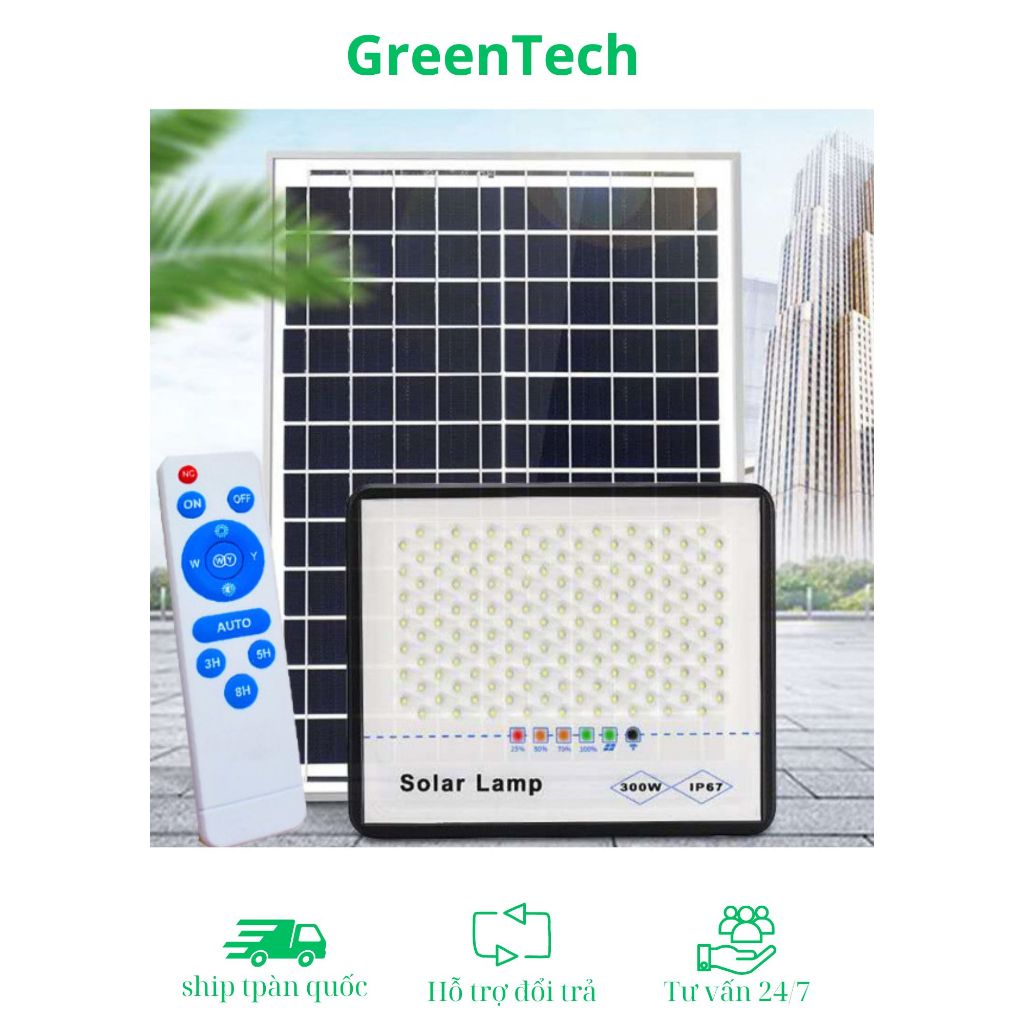 Đèn năng lượng mặt trời 500w, đèn solar light điều khiển từ xa
