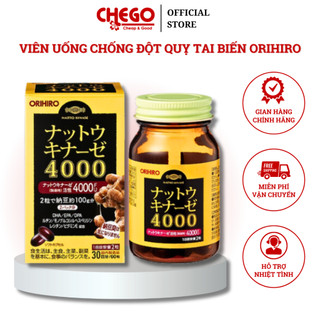 Viên uống chống đột quỵ tai biến Natto Kinase 4000FU Orihiro (60 viên) Nhật Bản
