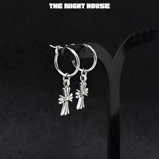 Bông Tai Chorme Heart Thép Titan Chống Gỉ,Khuyên Tai Nam Nữ Chữ Thập Không Đen Không Gỉ Thời Trang The Night House