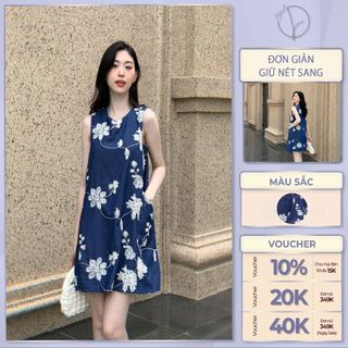 Váy denim dáng ngắn họa tiết ChicLy Design dệt hoa nổi cao cấp - VN7425