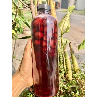  Dâu Tây ngâm đường phèn chai 1 lít  1,3 kg  Dâu tây Đà Lạt loại còn trái Dâu tây. 