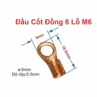 Đầu Cốt Đồng Đỏ Nối Dây Điện Loại Dầy 6 16 25 35 50 70 95