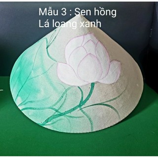 Bọc nón lá vẽ hoa sen