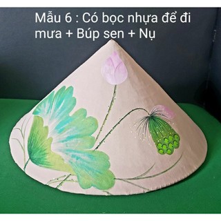 Bọc nón lá vẽ hoa sen