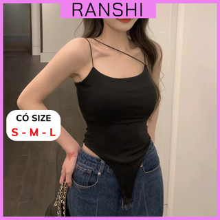  Áo Bodysuit Hai Dây Mảnh CÓ SẴN MÚT NGỰC RANSHI Thiết Kế Ôm Body Sexy Chất Liệu Tăm Lạnh Hàn Co Dãn - RBS012