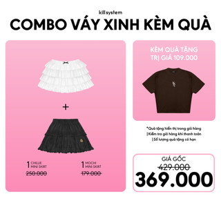  1 Chân váy Chillie Trắng và 1 Chân váy Mochi Đen Kill System