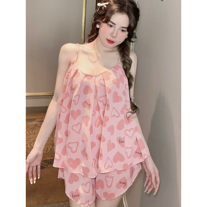 Bộ pijama mặc cho nữ,áo dây sexy ,Đồ bộ mặc nhà dễ thương,sét bộ pijama mặc trong nhà