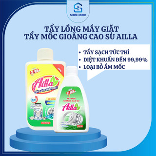 Combo sấm sét: bột tẩy lồng máy giặt ailla 300gr + tẩy mốc gioăng cao su ailla 100gr