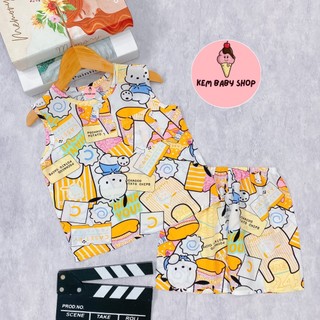 Bộ tole/lanh sát nách bé trai, bộ lanh ngắn bé trai kem baby shop