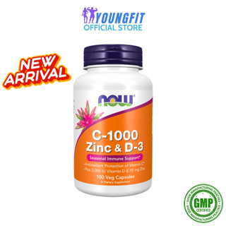Viên Uống Kẽm Zinc Bisglycinate Vitamin D3 Vitamin C NOW Tăng Cường Đề Kháng Toàn Diện (100 viên) - YoungFit