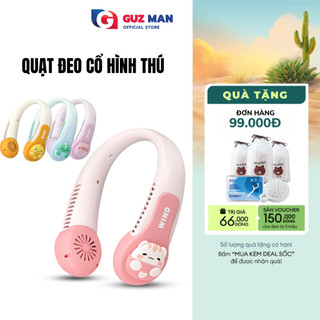 Quạt đeo cổ mini hình thú không cánh METIS ,sạc tích điện USB 3 cấp độ gió, bảo hành 12 tháng