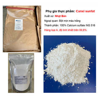 Chất tạo đông đậu hũ đậu phụ: Canxi sunfat Nhật Bản 2kg tinh khiết 99,6%