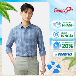 Áo sơ mi nam GENEROS AK342 áo sơ mi nam dài tay kẻ caro Slimfit ôm vừa