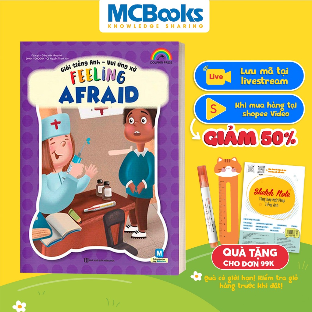 Sách Giỏi Tiếng Anh Vui Ứng Xử Feeling Afraid MCBooks