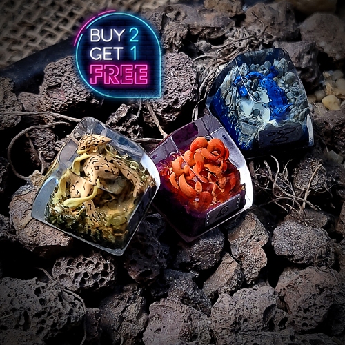 Naruto Keycap Epoxy 3D – Artisan Keycap Vĩ Thú Cửu Vĩ Resin Handmade | GEDO MAZO GAMA SHUKAKU KURAMA